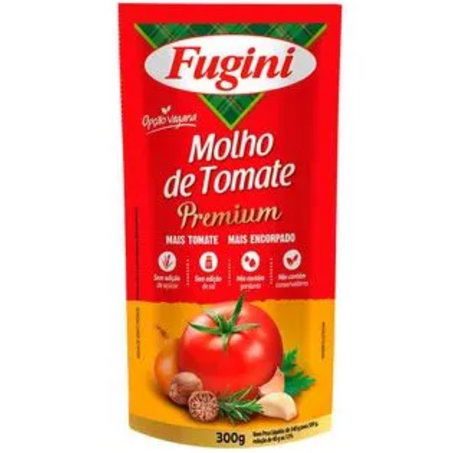 Molho de tomate fugin i300g sache premium + encorpado