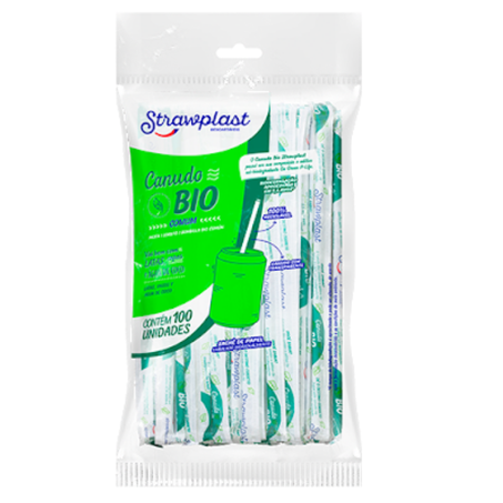 Canudo strawplast refrigerante bio embalado 870 c/100un
