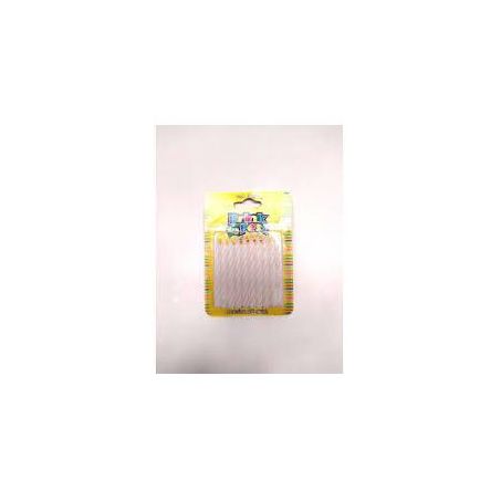 Vela brink fest palito espiral branca c/20