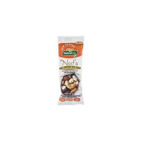 Barra de Cereal Natural Life Nuts Sem Glúten Saciedade Embalagem 25G