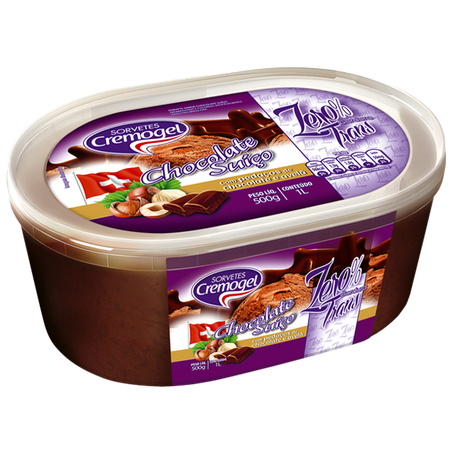 CREMOGEL SORVETE POTE TRANS 1 L CHOCOLATE SUICO   