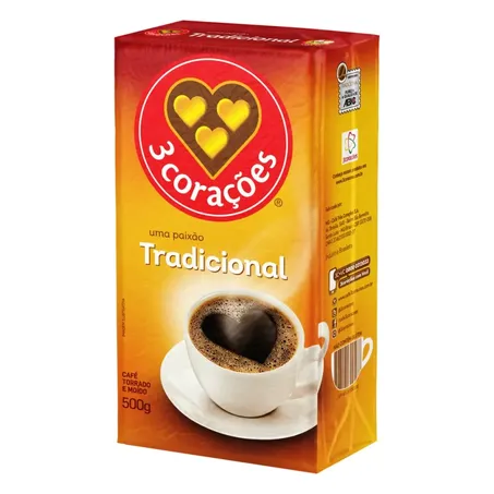 Café Tradicional Vácuo 3 Corações 500g