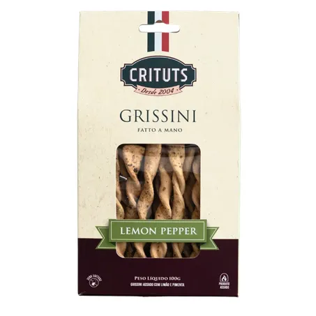 Grissini Sabor Lemon Pepper 100 g – Crituts