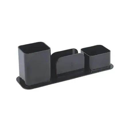 PORTA CANETA CLIPS E LEMBRETE ACRÍLICO PRETO DELLO