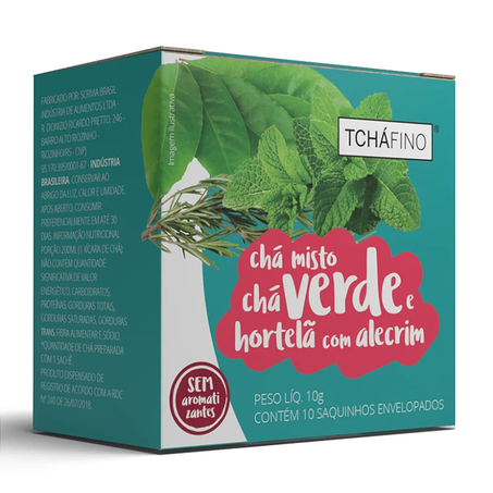 CHA TCHAFINO 10G VERDE HORTELA COM ALECRIM
