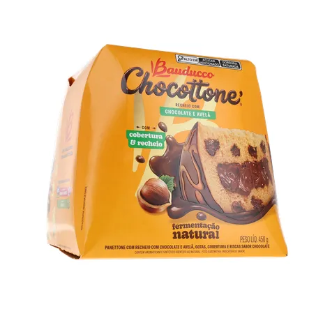 Panettone Bauducco Chocolate e Avelã Caixa 450gr 360-34