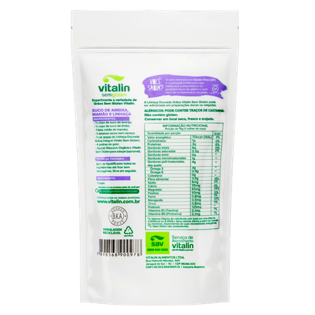 Linhaça Dourada em Grãos Integral Vitalin Pouch 120g 360-3