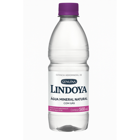 AGUA MINERAL LINDOYA  500ML C/GAS