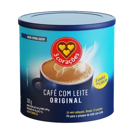 CAFE C/LEITE 3 CORACOES 300 G                     