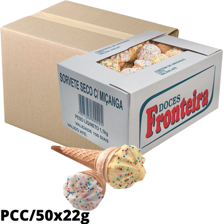 Sorvete seco fronteira cx grande c/50unx22g