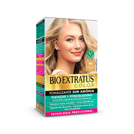 Kit tonalizante bio extratus sem amônia louro muito claro 90