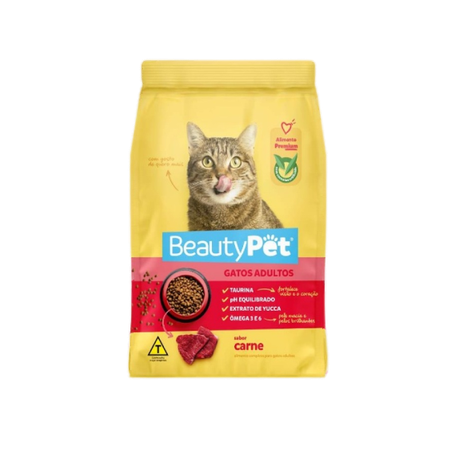 Ração P/Gato Beauty Pet Adulto Carne 900g