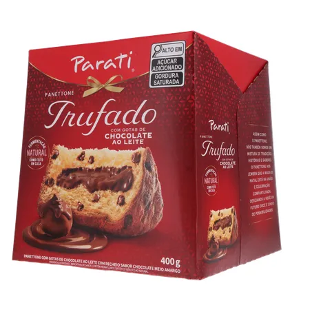 Panettone Parati Trufado com Gotas de Chocolate Ao Leite Caixa 400gr 360-21