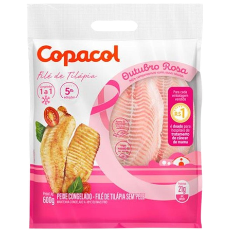 Filé de Tilápia Copacol 600g - Congelado - IQF