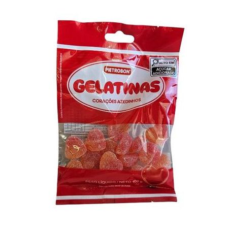 BALA PIETROBON GELATINA CORAÇÃO AZEDINHO 100G