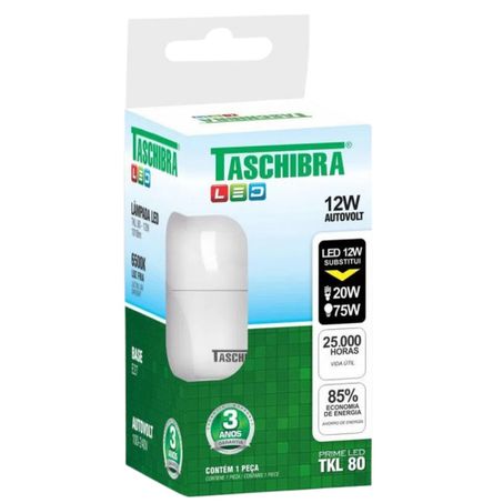 Lampada taschibra led tkl80 luz fria 12w