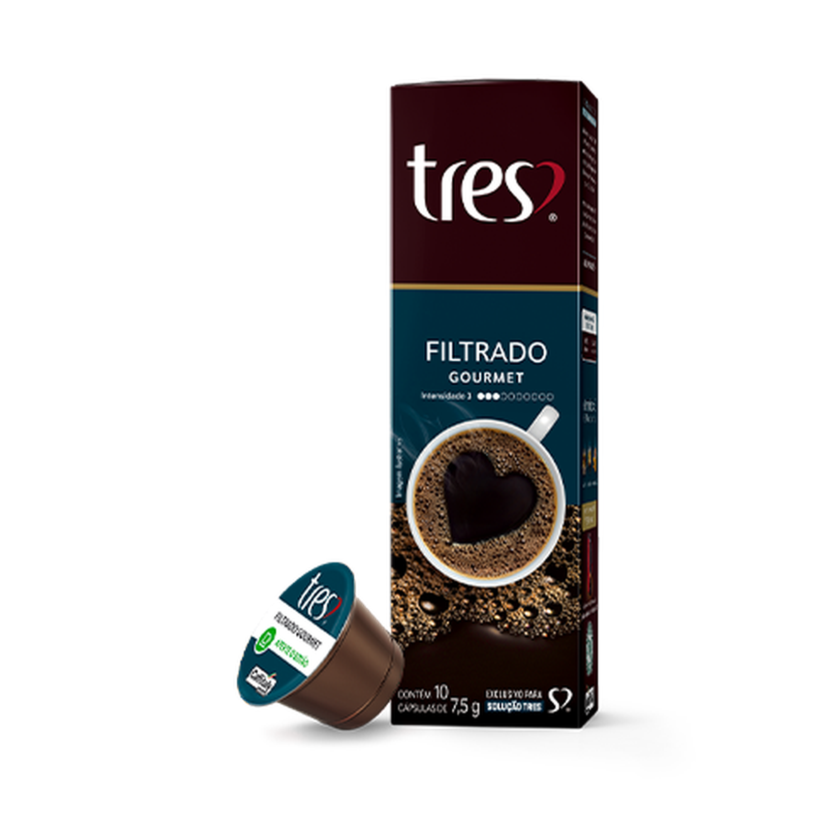 Cápsula em cápsula tres filtrado gourmet 75g com 10 unidades