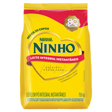Leite em Pó Instantâneo Integral Ninho Pacote 750g