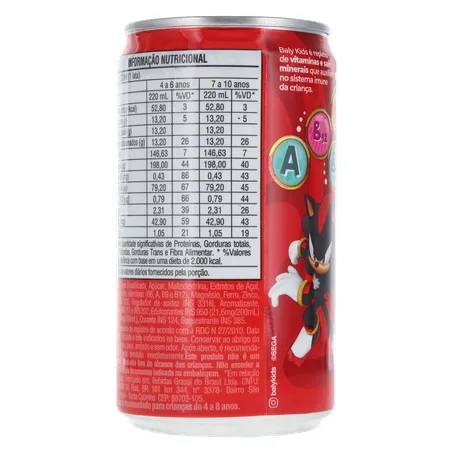 Bebida baly kids sonic morango 220ml 360-20