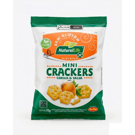 BISCOITO MINI CRACKRES SABOR CEBOLA E SALSA 70G