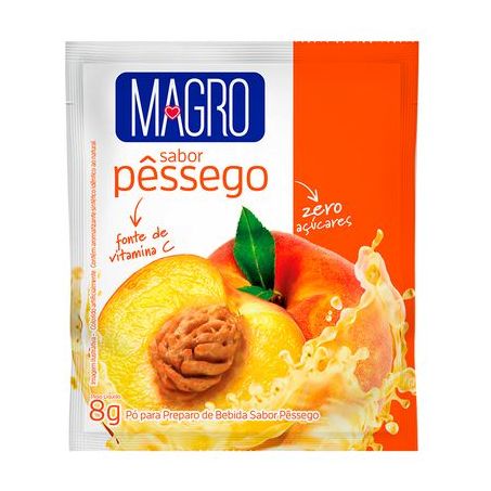 REFRESCO PÓ MAGRO ZERO AÇÚCAR PÊSSEGO 8G