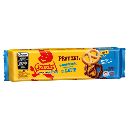 Biscoito Garoto 80g - Chocopretzel - Ao Leite