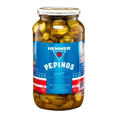 PEPINOS HEMMER BURGER RODELAS AGRIDOCE 200G