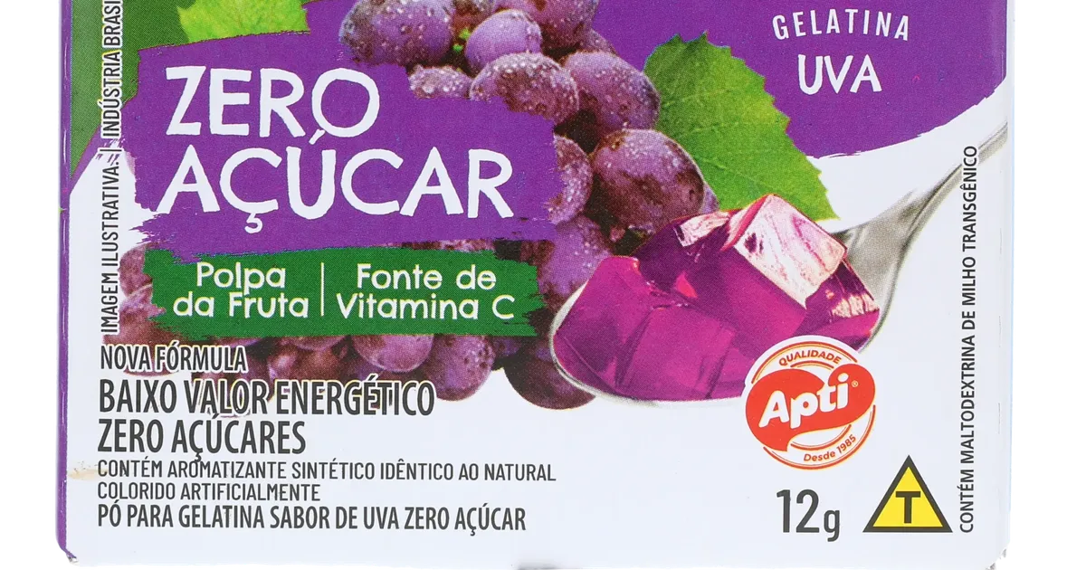 Gelatina Apti Uva Zero Açúcar Caixa 12gr