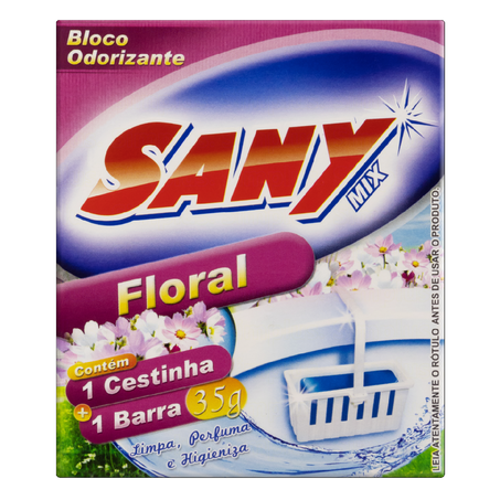 Deterg Sanit Sany 35g Bloco Ap + Refil Floral