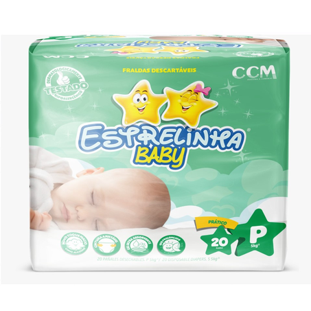 Fralda Prática Estrelinha Baby P 20 Unidades