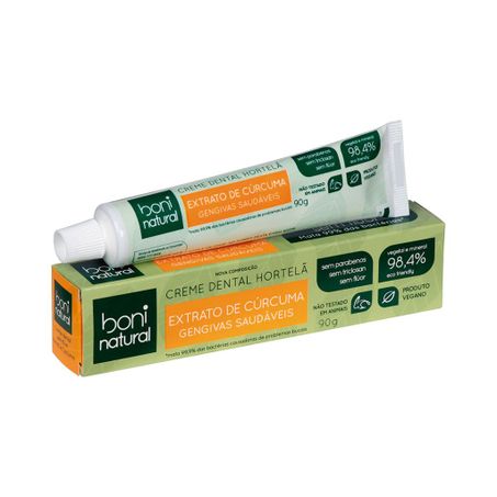 CREME DENTAL MENTA EXTRATO DE CÚRCUMA 90G BONI NATURAL