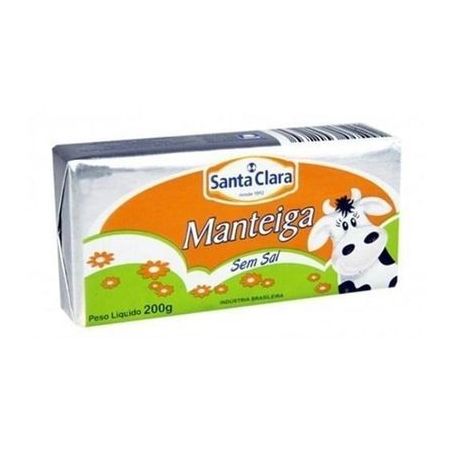 Manteiga Santa Clara Zero Lactose S/ Sal Pote 200G