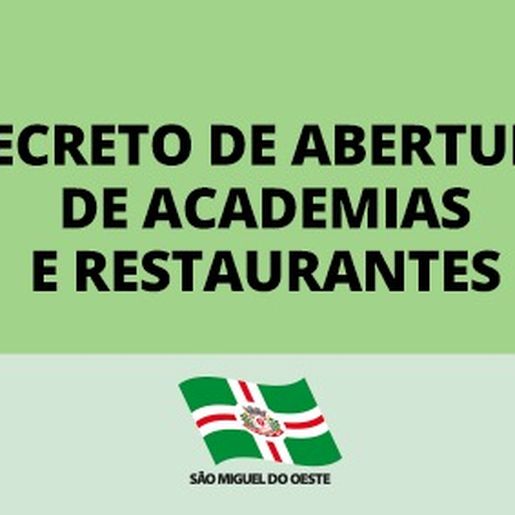 Prefeito emite Decreto  autorizando a abertura de  restaurantes e academias 