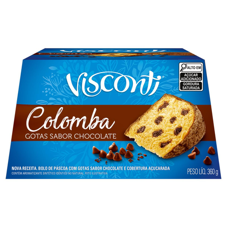 Colomba Visconti 360g - Gotas de Chocolate