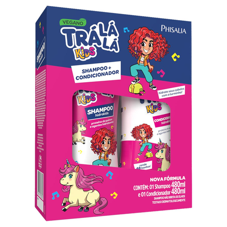Conjunto Trá Lá Lá Kids 480ml - Shampoo + Condicionador - Hidrakids