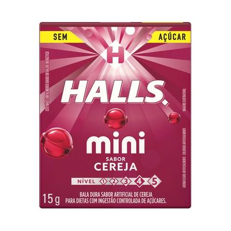 Bala Halls Mini Cereja 15G