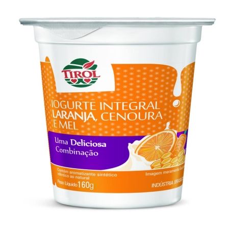 Iogurte c laranja cenoura mel tirol 160g