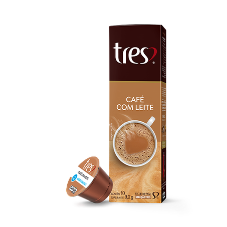 Cápsula tres café com leite 90g com 10 unidades