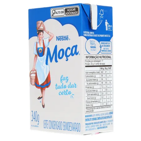 Leite Condensado Nestlé Moça Semidesnatado Caixa 340gr 360-4