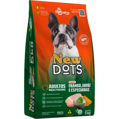 Ração New Dots 5kg - Cães - Raças Pequenas