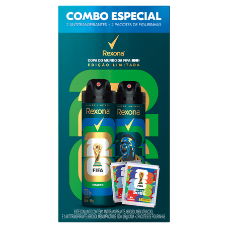 Kit Antitranspirante Rexona Men Impacto  Xtracool Fifa 2026 150ml Edição Limitada