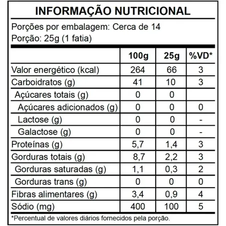 PÃO ZERO GRÃOS S/GLÚTEN E S/LACTOSE 420G - DI MANGIARE 360-1