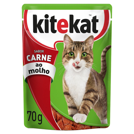 Ração para Gatos KiteKat 70g - Adultos - Carne - Sachê