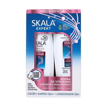 Kit Shampoo + Condicionador 325ml Cada Skala Bomba de Vitaminas Caixa com 2un - 650ml