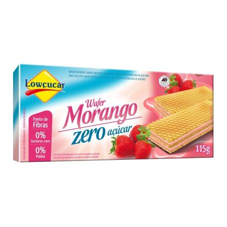WAFER LOWCUCAR SEM LACTOSE MORANGO 115G