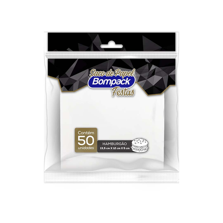 Saco de Papel Festas Bompack Com 50 Unidades