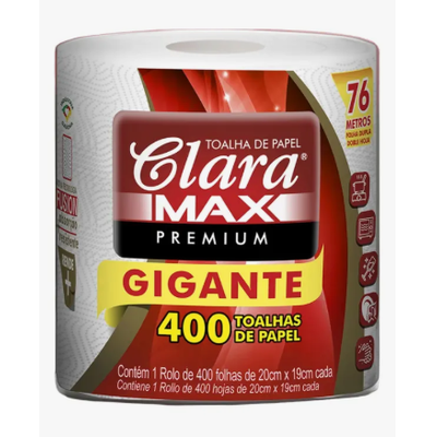Toalha papel premium gigante clara c/400