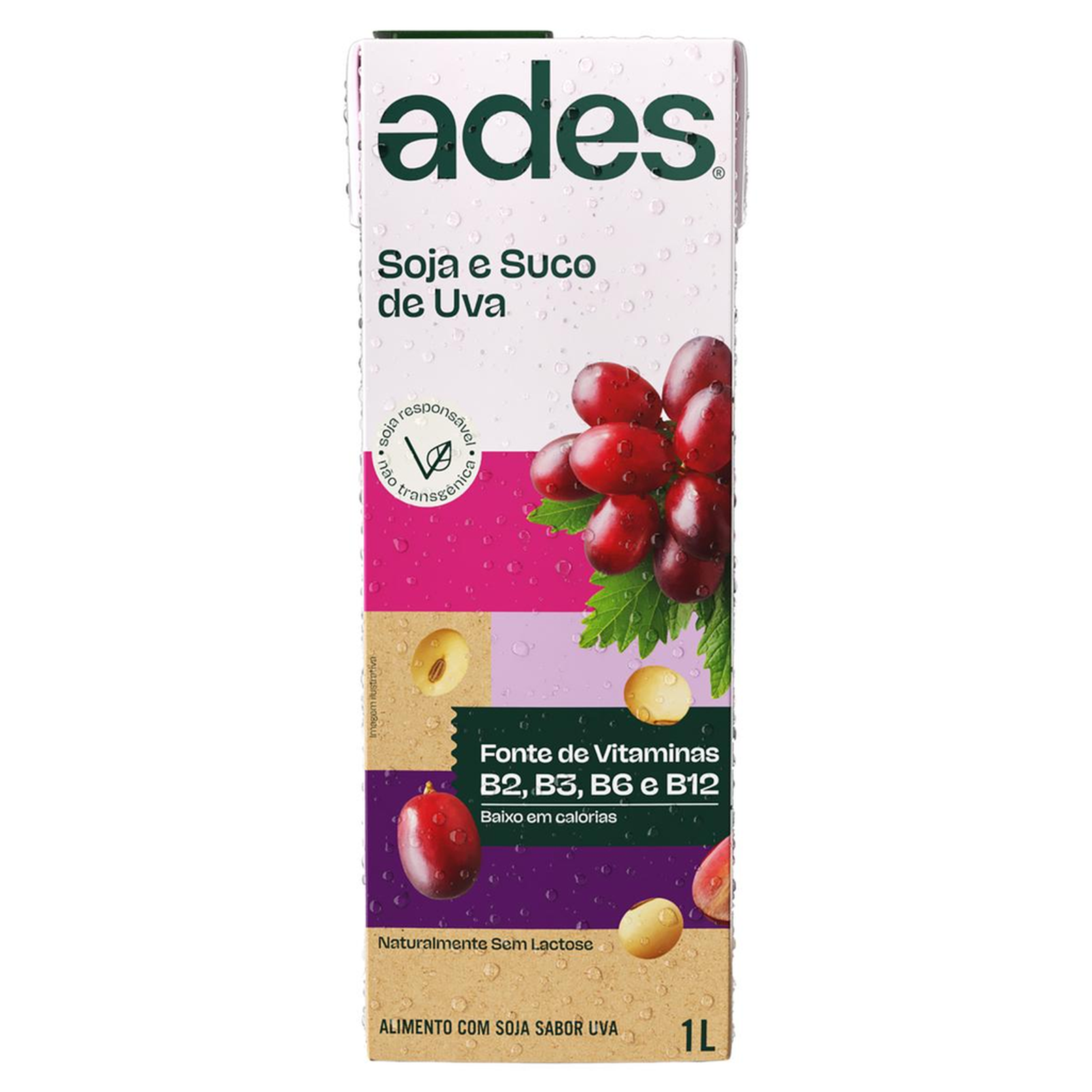 Bebida de Soja Ades 1 Litro - Uva - TP