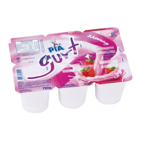 Iogurte pia gurt 720g morango 6un