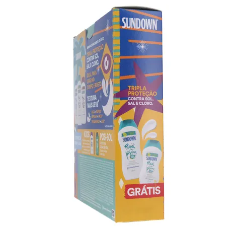 Kit protetor solar sundown praia e piscina fps50 200ml grátis fps50 120ml 360-25
